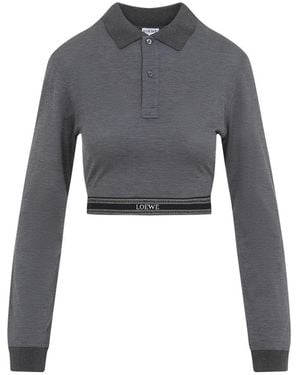 Loewe Cropped Polo - Gray