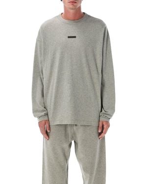 Fear Of God Essentials Fear Of God Classic Long Sleeve Tee Concrete Heater - Grey