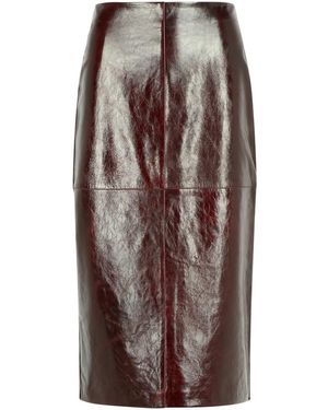 Sportmax 'afa' Burgundy Leather Longuette - Brown