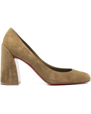 Christian Louboutin Miss Sab Suede Leather Pumps - Metallic