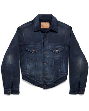 Balenciaga Curved Waistband Jacket Clothing - Blue