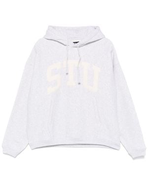 Stussy Logo Cotton Hoodie - White