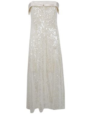 Alberta Ferretti Midi Sequins Dress - White