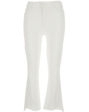 Mother Cropped Jeans With Flared Bottom - White