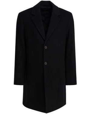 Vince Classic Coat In Italian Wool Blend - Black