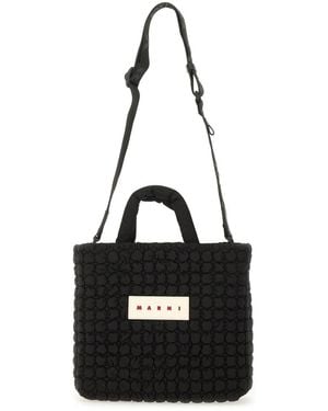 Marni Small Tote Bag With Logo - Black