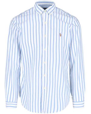 Polo Ralph Lauren Logo Striped Shirt - Blue