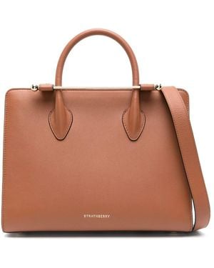 Strathberry Midi Tote Leather Chestnut Bags - Brown
