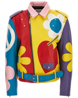 MO5CH1NO JEANS - MOSCHINO Biker Jacket - Blue