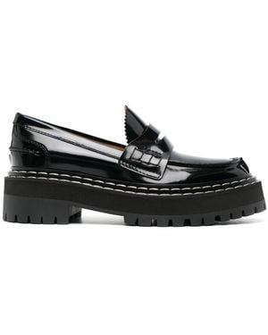 Proenza Schouler Lug Sole Platform Loafers Shoes - Black