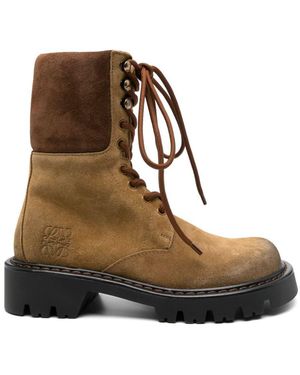 Loewe Sierra Leather Combat Boots - Brown