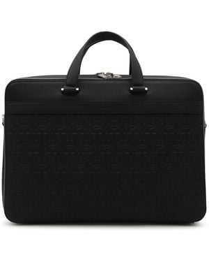 Ferragamo Leather Business Gancini Top Handle Bag - Black