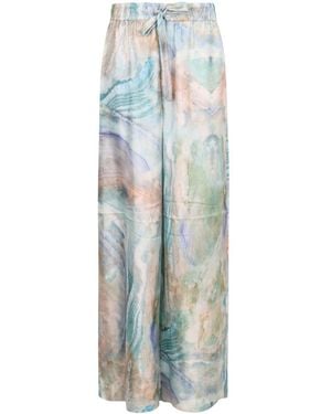 Zimmermann Illuminate Printed High-rise Trousers - Blue