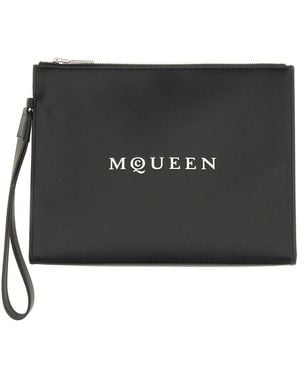 McQueen Pouch With Logo - Black
