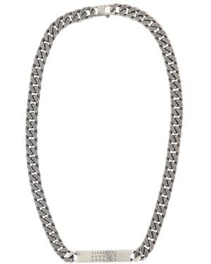 ネックレス・ペンダント Mm6 By Maison Margiela Minimal Logo Id Tag Necklace - l mm6-by-maison-martin-margiela-
