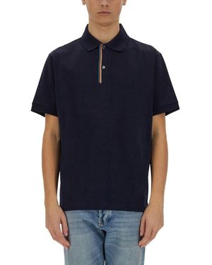 Paul Smith Cotton Pique Polo - Blue
