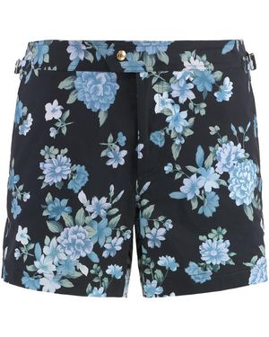 Tom Ford Printed Swim Shorts - Blue