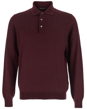 Tagliatore Merinos Polo Manica Lunga - Red
