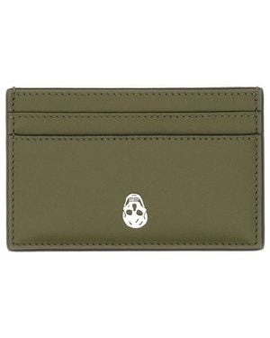 McQueen Card Holder "Skull" - Green
