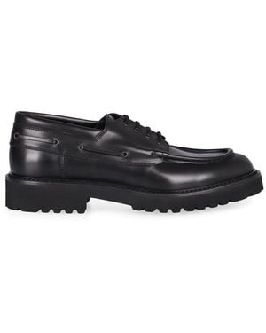 Doucal's Leather Lace-Up Shoes - Black