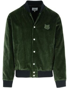 Maison Kitsuné 'Teddy' Cotton Bomber Jacket - Green