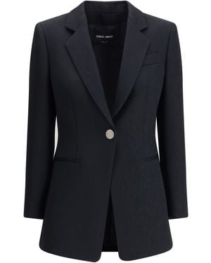 Giorgio Armani Single-Breasted Blazer - Black