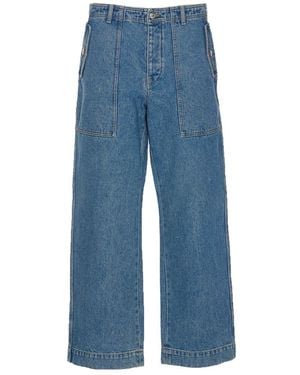 Maison Kitsuné Workwear Denim Cotton Jeans - Blue