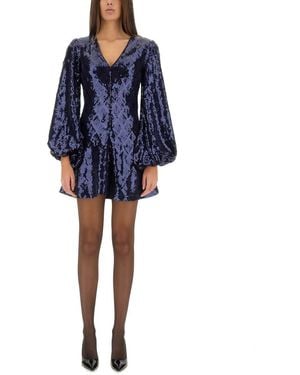 ROTATE BIRGER CHRISTENSEN Mini Dress With Floral Pattern - Blue