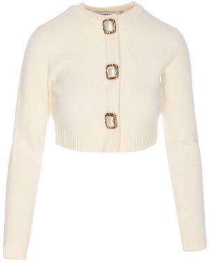 Self-Portrait Wool-Blend Embellished Sweater - Natural