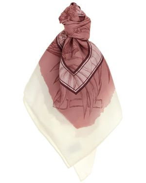 Ferragamo 'gravure' Print Scarf - Pink