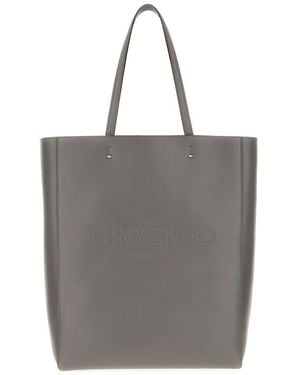 Jimmy Choo Dark Leather Large Lenny Handbag - Grey