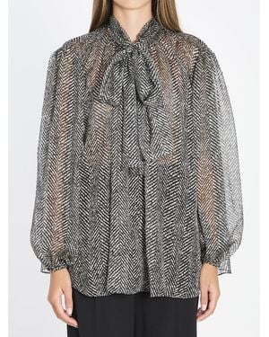 Dolce & Gabbana Silk Chiffon Blouse - Grey