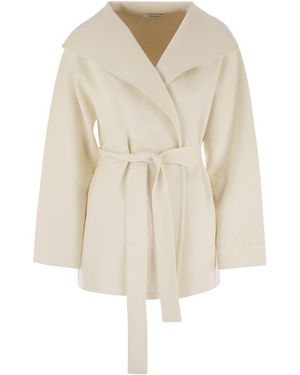 Max Mara Rea - Viscose And Wool Dressing Gown Coat - Natural