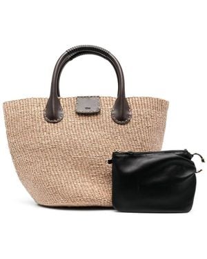 CHLOE X ERES Palma Raffia Shopping Bag - Black