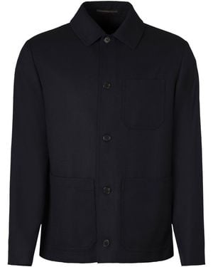 Slowear Virgin Wool Overshirt - Blue