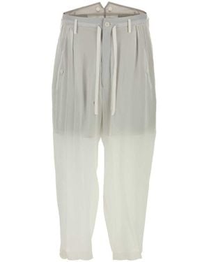 Yohji Yamamoto White Silk Pant