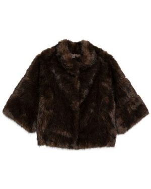 Betta Corradi Brown Faux Fur Jacket - Black