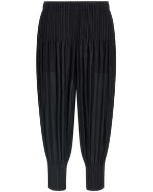 Pleats Please Issey Miyake 'Fluffy Basics' Trousers - Black