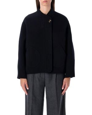 Soeur Windsor Short Double-Faced Wool Coat - Black