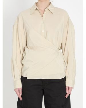 Lemaire Straight Collar Twisted Shirt - Natural