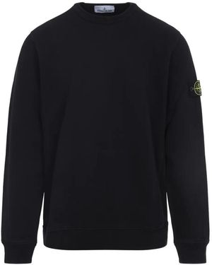 Stone Island Cotton Fleece Crew Neck Sweatshirt Clothing - Blue
