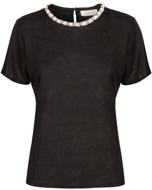 Zimmermann Illuminate Linen T-shirt - Black