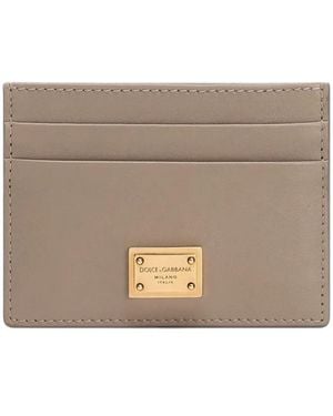 Dolce & Gabbana Card Holder With Logo Plaque - Gray