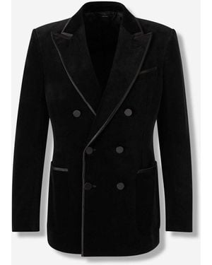 Tom Ford Crossed Velvet Blazer - Black
