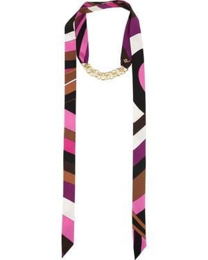 Emilio Pucci Silk Bandeau With Chain Accessory - White