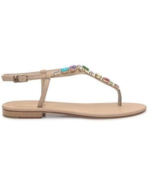 Emanuela Caruso Fishbone Thong Sandals - Natural