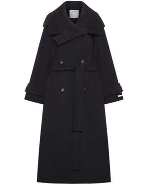 Sportmax "yole" Classic Oversized Coat Clothing - Blue