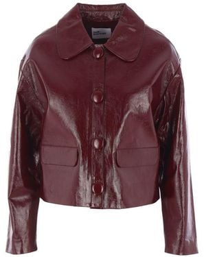 Self-Portrait Self Portrait Leather Jacket - Red