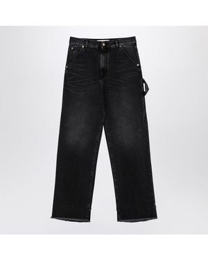 DARKPARK Wide-Leg Washed Denim Jeans - Black