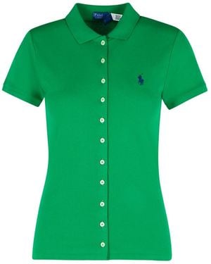 Polo Ralph Lauren Polo Shirt In Green Cotton